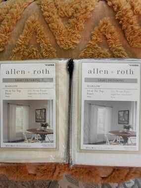 allen + roth Harlow 84-in Tie Top Panel Curtain - Ivory